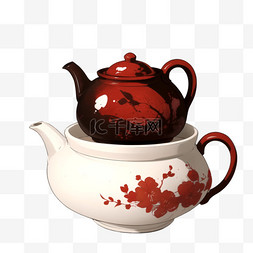 咖啡壶手绘图片_手绘茶壶水壶玻璃壶