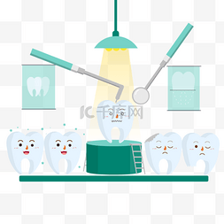 可爱牙齿消毒保健插画