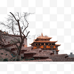 荒凉的天地图片_乌海拉僧庙建筑寺庙
