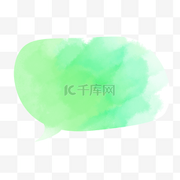 笔刷白绿渐变水彩气泡图案