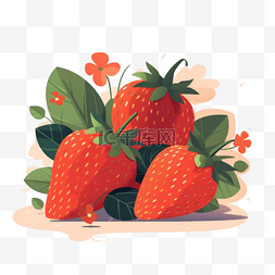 卡通草莓插画图片_卡通手绘水果草莓