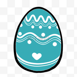 蓝色复活节可爱卡通彩蛋