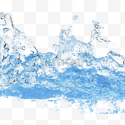 蓝色水面涟漪飞溅