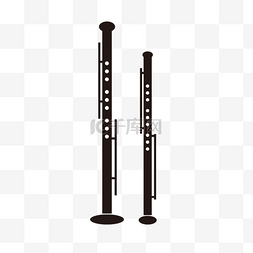 黑白乐器图标图片_线稿音乐乐器黑色单簧管