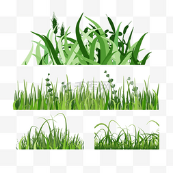 扁平风格春季复活节绿色草地