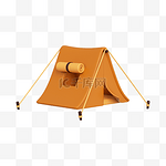 C4D3D立体旅行小装饰黄色帐篷