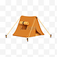 C4D3D立体旅行小装饰黄色帐篷