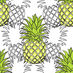 矢量水果图案背景图片_菠萝的无缝图案菠萝的矢量插图无
