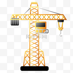 劳动节微立体建筑工程塔吊