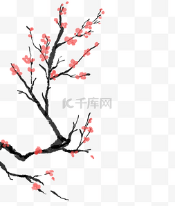 树枝中国风图片_冬天中国风梅花