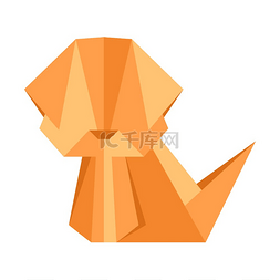 折纸狗的插图。
