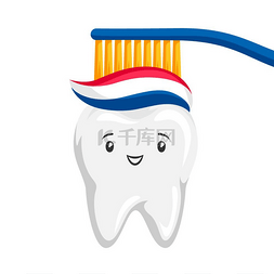 微笑刷牙膏的插图儿童牙科快乐的