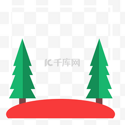 可爱平面卡通圣诞树背景