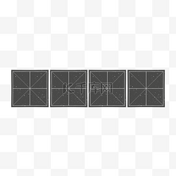 ps田字格素材图片_黑白田字格标题边框