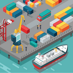 港口货物运输图片_集装箱码头。