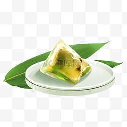 端午端午节透明水晶甜粽子抹茶粽