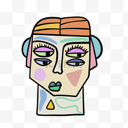 毕加索抽象色彩男性头部