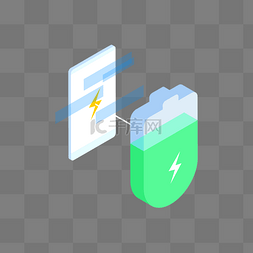 充电停车位图图片_2.5D电池能源充电环保蓄电池