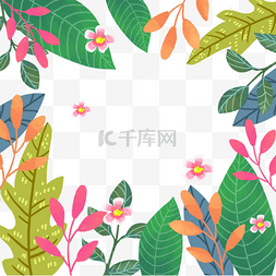 春季蝴蝶节图片_彩色植物春季装饰边框