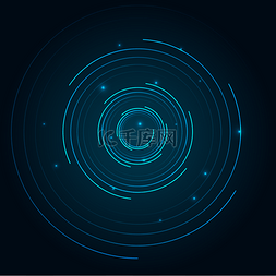 旋涡png图片_科技旋涡线条蓝色圆圈