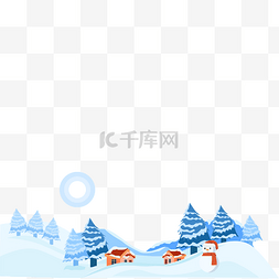 冬天风景素材图片_冬天户外雪人雪景