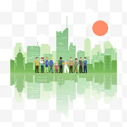 绿色懒人沙发素材图片_世界人口日绿色城市