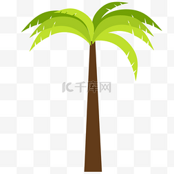 椰子树树图片_绿色卡通椰子树
