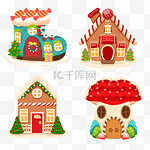 圣诞姜饼屋可爱童话房子组合
