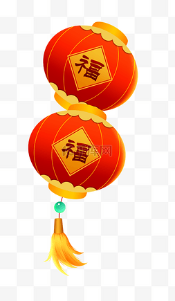 创意竹子福字图标矢量图图片_新年春节大红灯笼福字元宵节