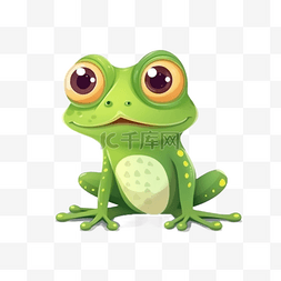 青蛙笑蝌蚪图片_卡通可爱手绘动物小动物元素青蛙