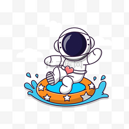 太空可爱图片_卡通跳水宇宙太空可爱宇航员