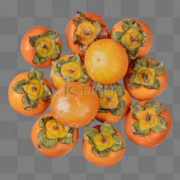 甜柿图片_水果甜柿子鲜果