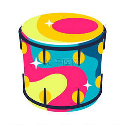 音乐鼓的插图音乐派对或摇滚音乐