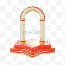 红色拱门图片_3DC4D立体拱门展台门框