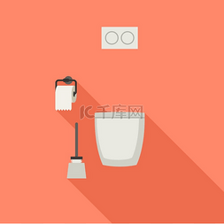 卫生间背景素材图片_卫生间平面图标带卫生纸和马桶刷