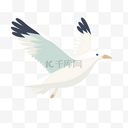 简约平面图片_一只正在飞翔的海鸥