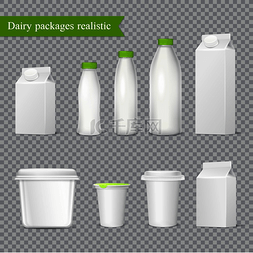 空包背景图片_逼真的空白乳制品包装由塑料和纸