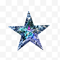 多层彩色宝石材质五角星