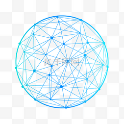 多孔的球体图片_蓝色渐变科技感网络连接地球