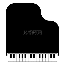 键盘音乐图片_大钢琴图标黑色