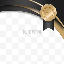 装饰花纹背景素材图片_证书金色奖章花纹商务边框