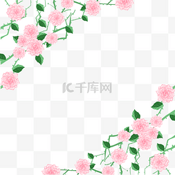 七夕粉色玫瑰边框