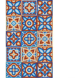 古代马赛克瓷砖图案五颜六色的镶