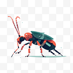 蚂蚁的图片_手绘动物扁平素材-有翅膀的蚂蚁_0