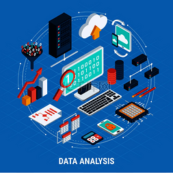 统计数据的电脑图片_数据分析等距图标集数字卷网络交