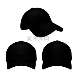 企业统一图片_黑色棒球帽。