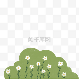 碎花吊带裙图片_春天绿色草丛小花碎花白花花丛植