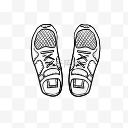 运动童鞋童鞋图片_黑色跑步鞋剪贴画