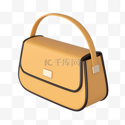 包包时尚图片_3d立体黄色手提包