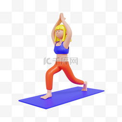 健身瑜伽女孩图片_3DC4D立体练瑜伽女孩人物